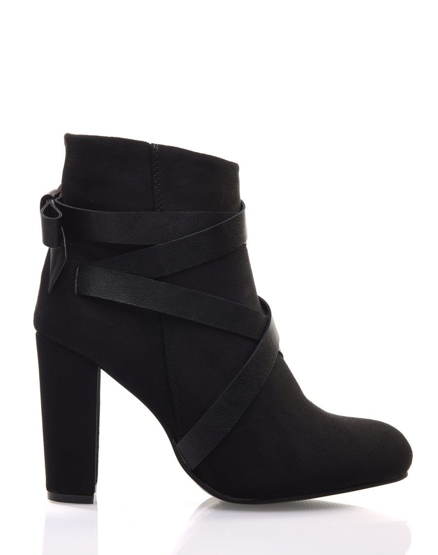 Bottines noires en suédine