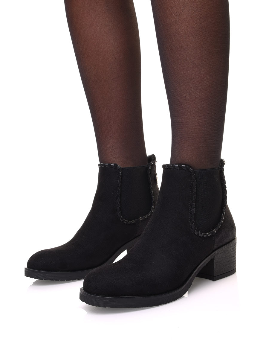 Bottines noires à imprimé écaillé brillant