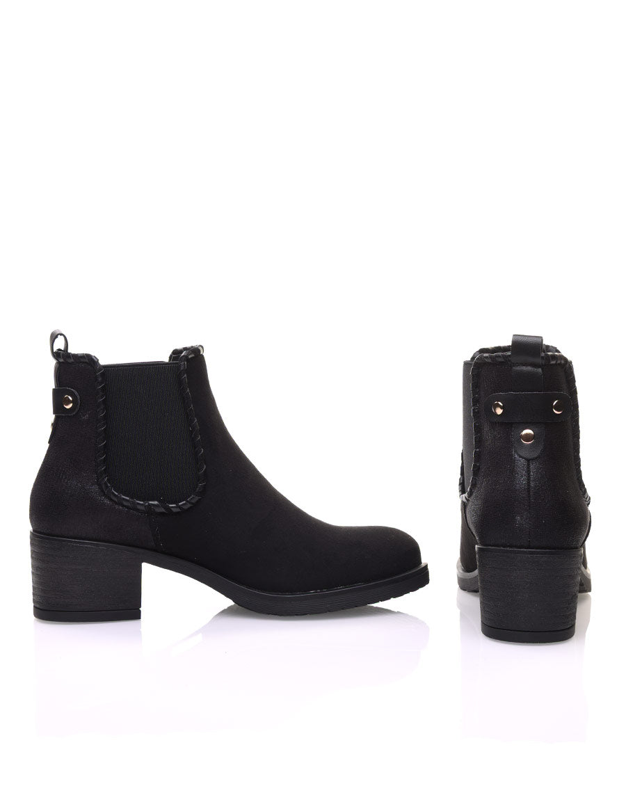 Bottines noires à imprimé écaillé brillant