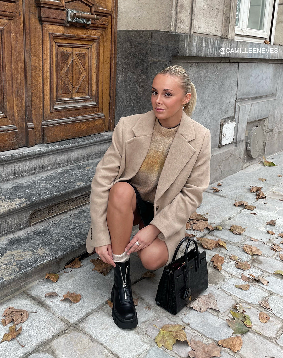 Bottines Noires Montantes Avec Zip