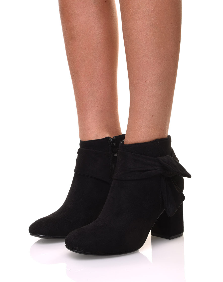 Bottines noires à n?ud