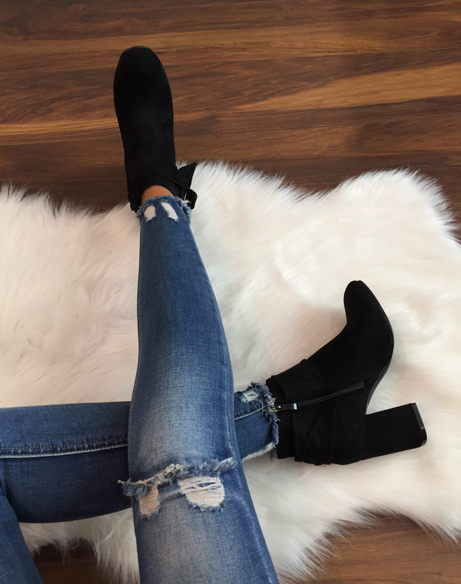 Bottines noires à n?ud