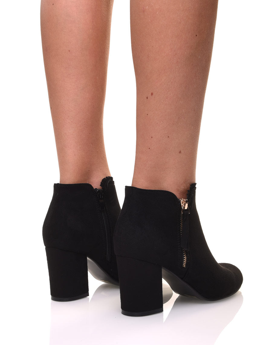 Bottines noires à petit talon