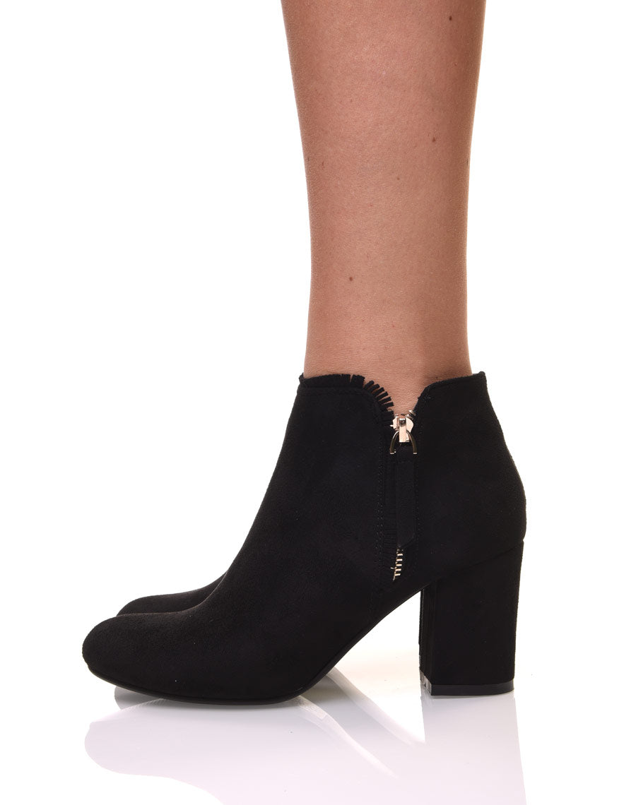 Bottines noires à petit talon