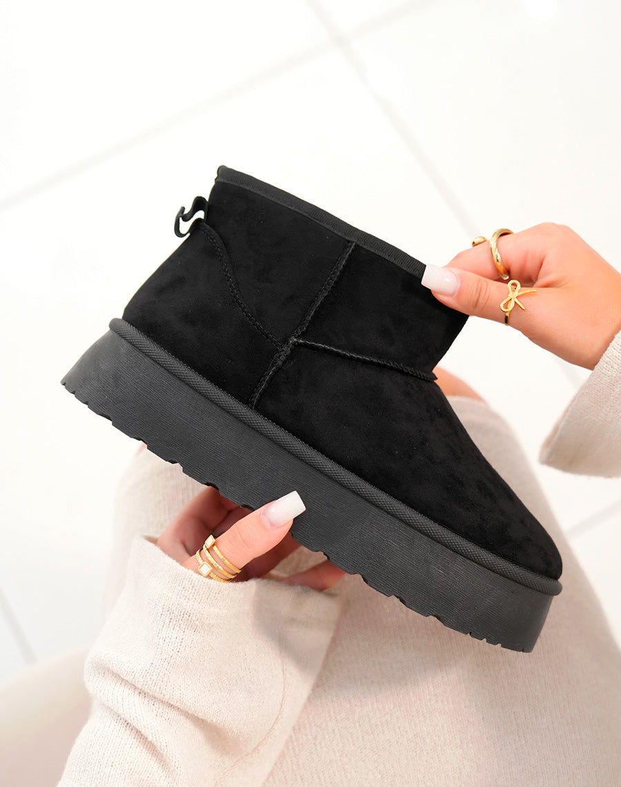 BOTTINES NOIRES ? PLATEFORME FOURR?ES