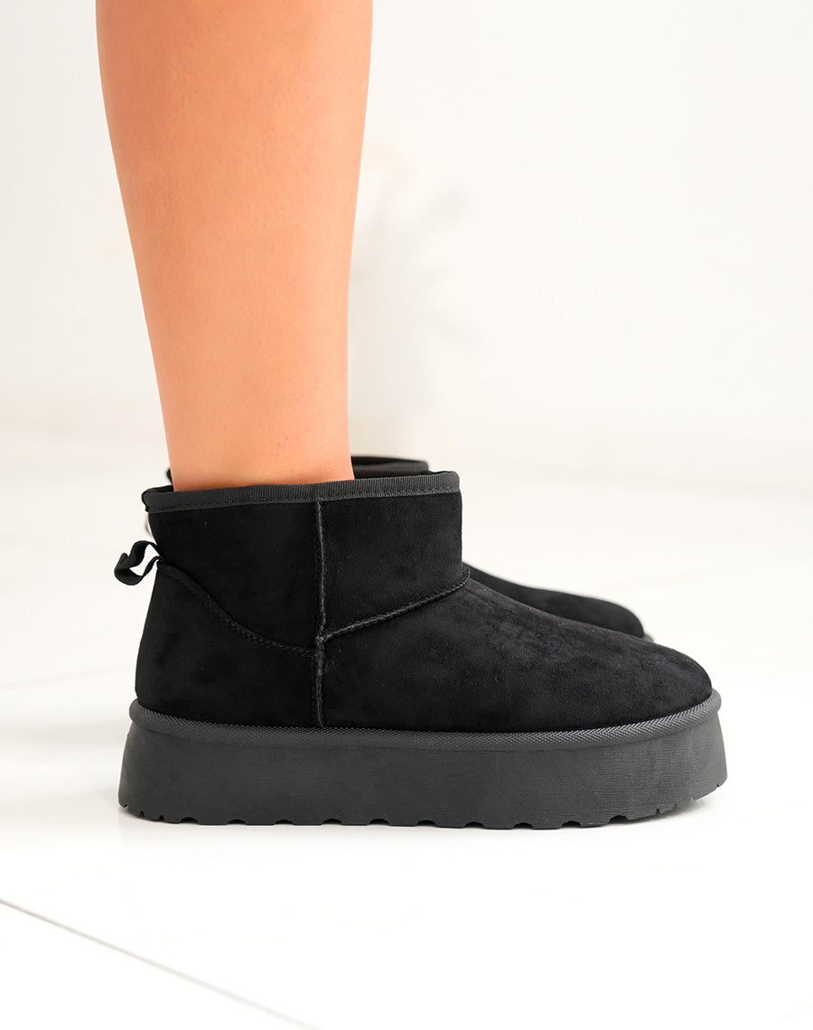 BOTTINES NOIRES ? PLATEFORME FOURR?ES