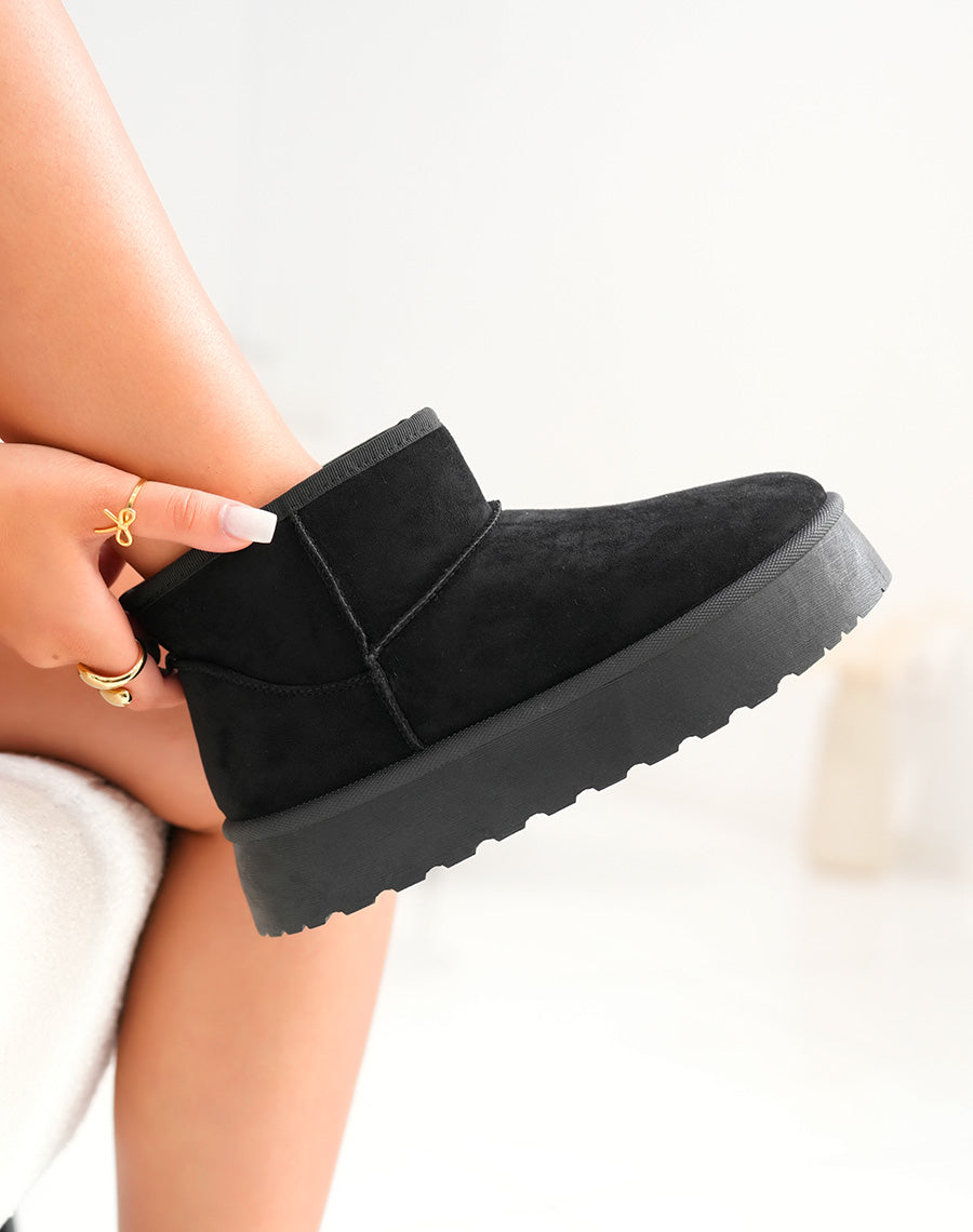 BOTTINES NOIRES ? PLATEFORME FOURR?ES