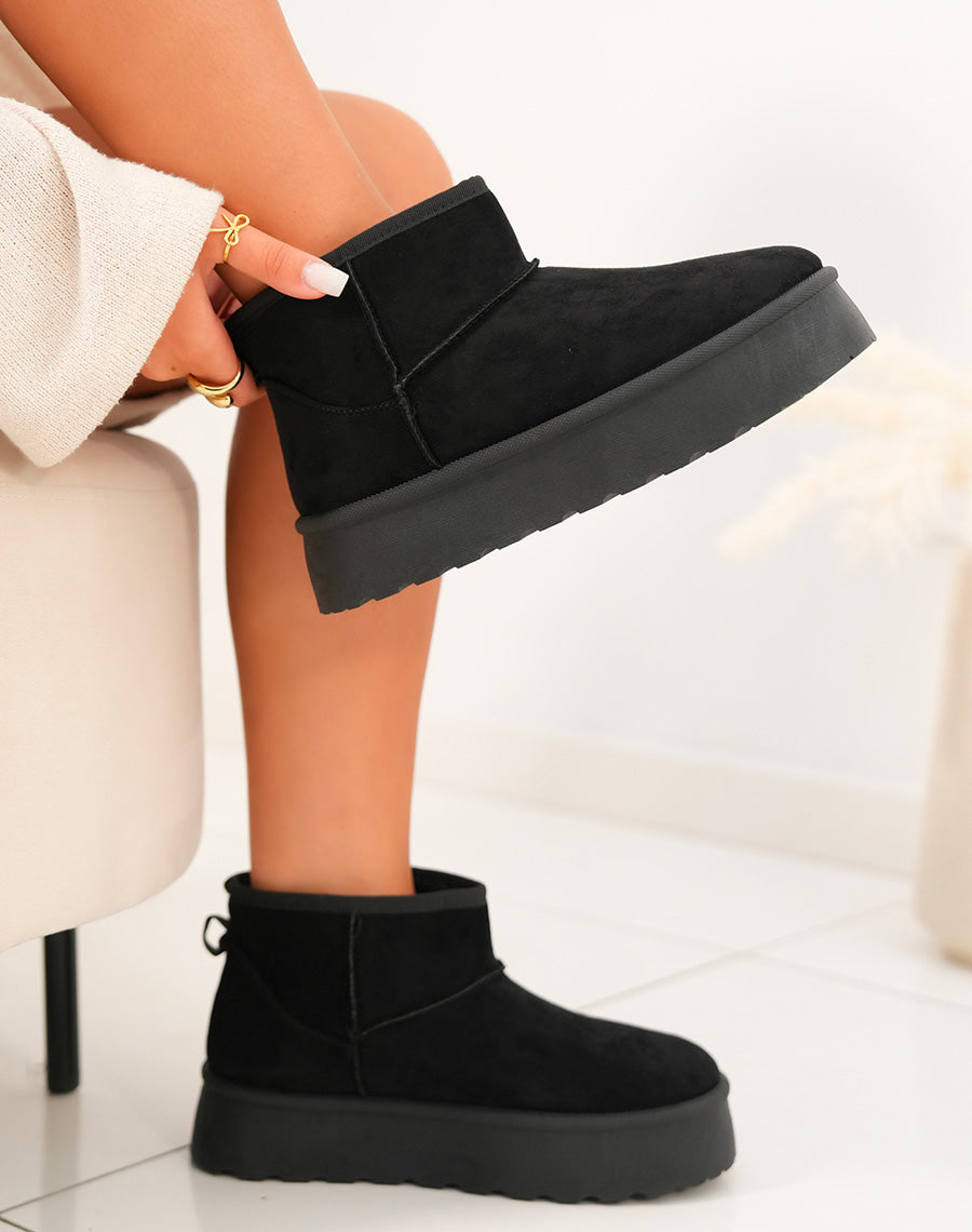 BOTTINES NOIRES ? PLATEFORME FOURR?ES