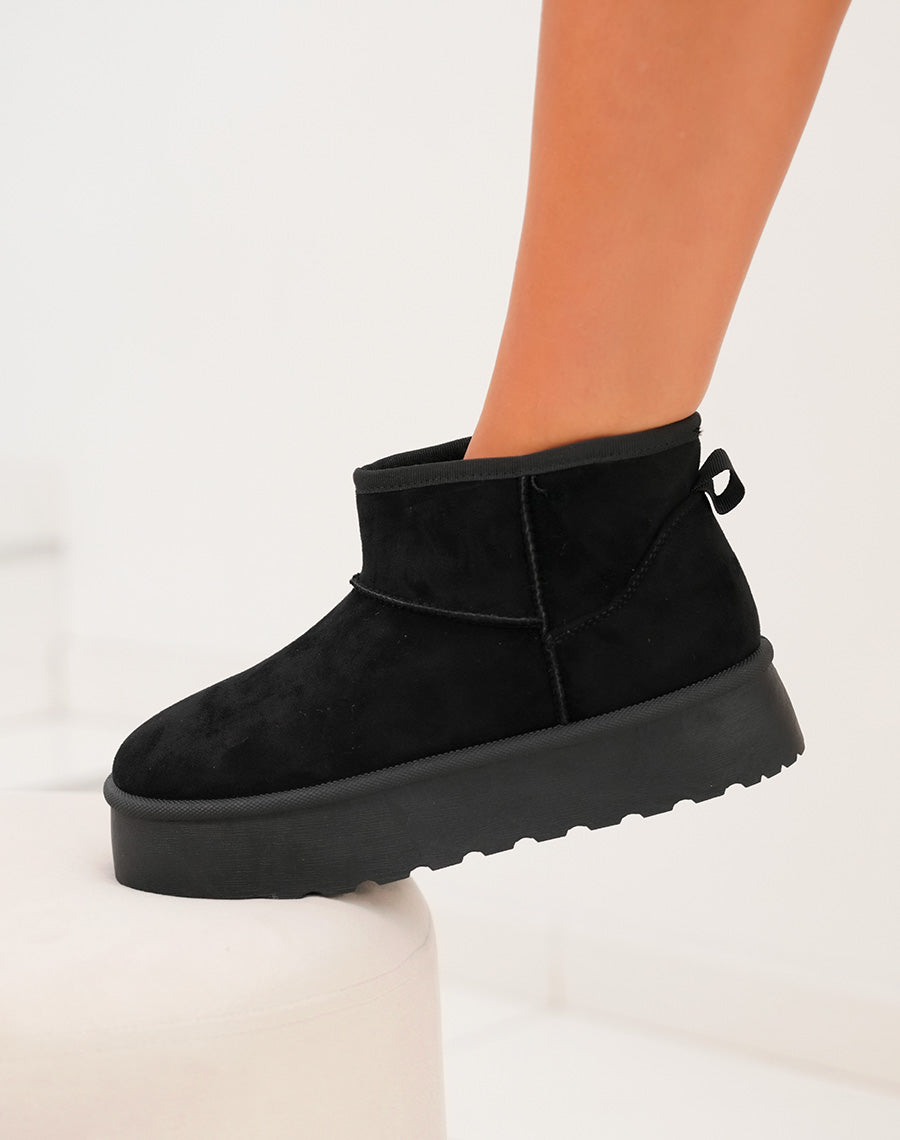 BOTTINES NOIRES ? PLATEFORME FOURR?ES