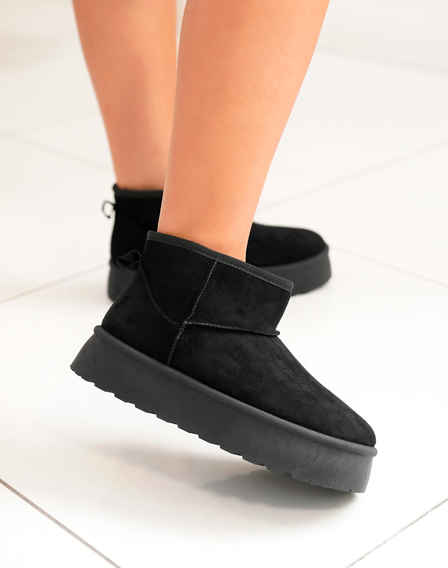 BOTTINES NOIRES ? PLATEFORME FOURR?ES