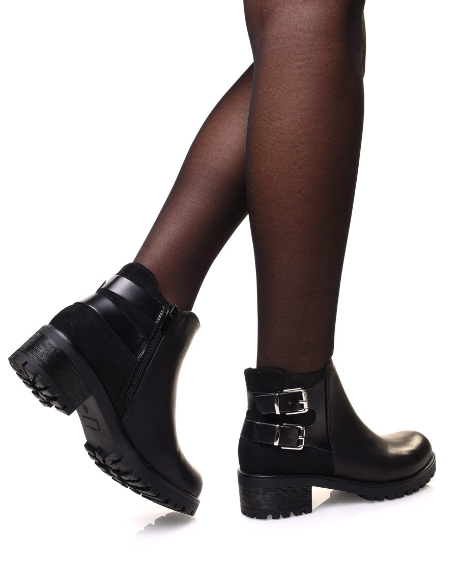 Bottines noires à semelle crantée