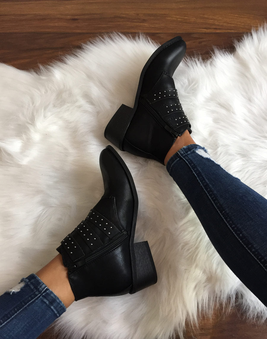 Bottines noires à trois brides