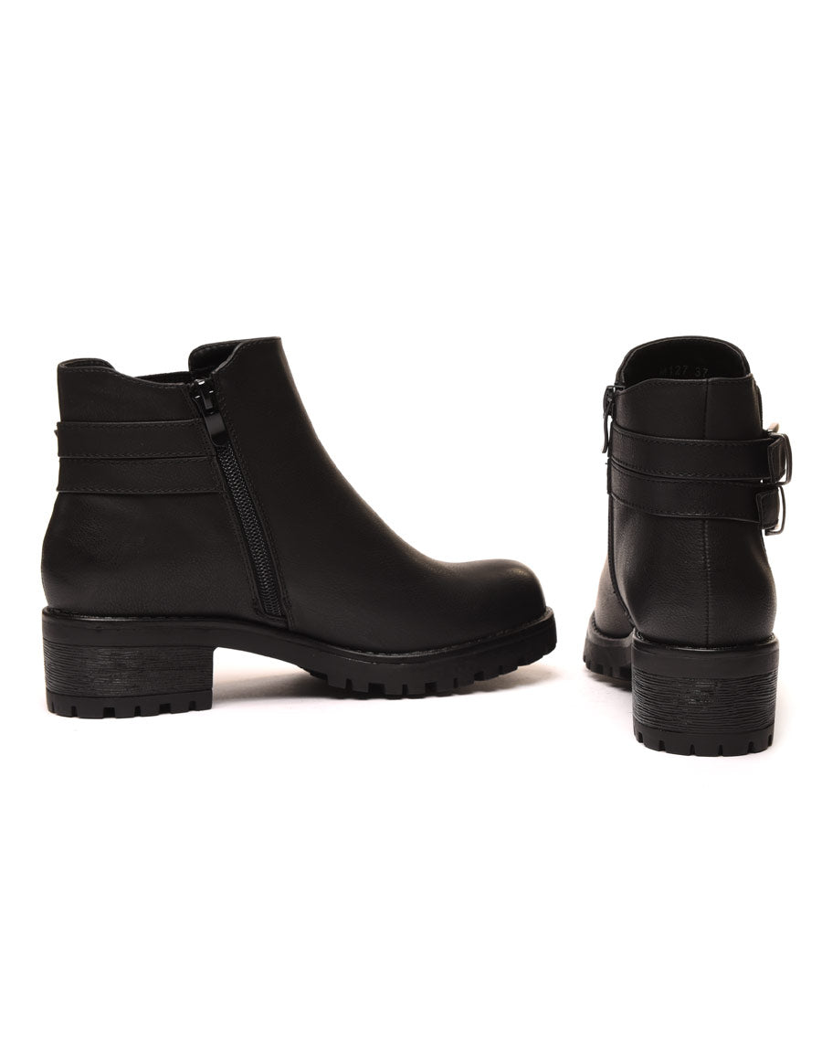 Bottines plates noires avec élastique