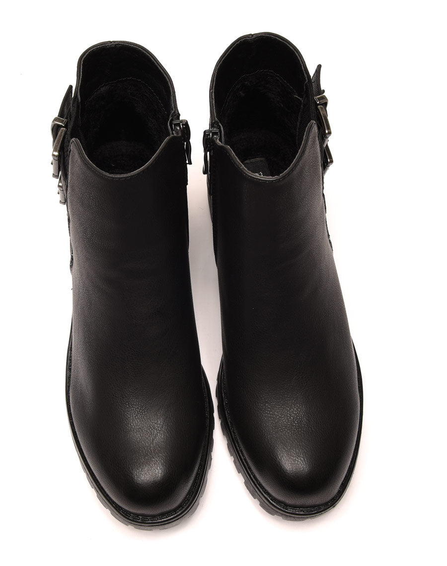 Bottines plates noires avec élastique