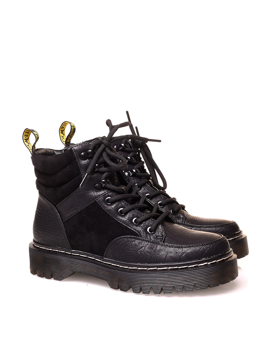 Bottines à semelle épaisse bi matières