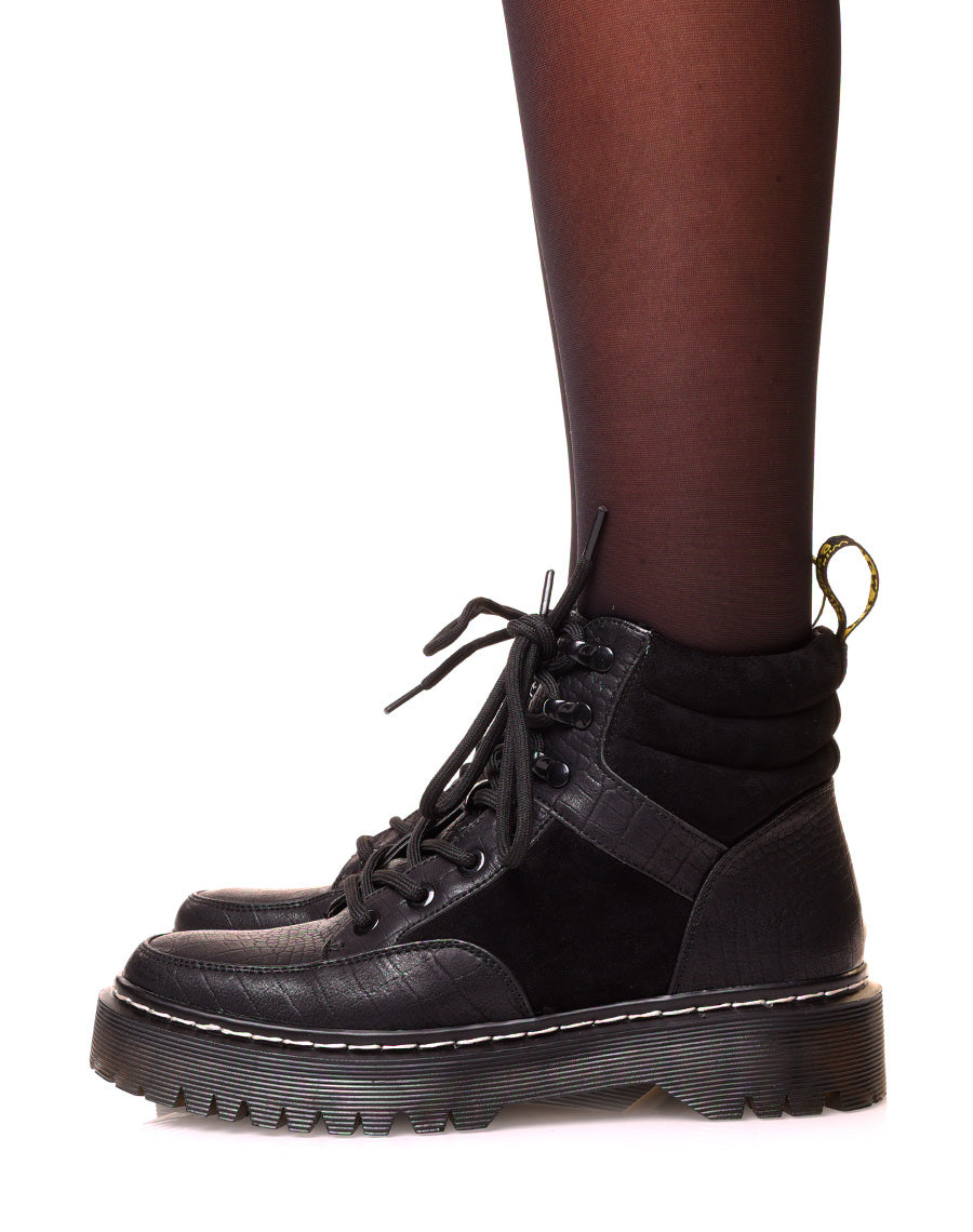 Bottines à semelle épaisse bi matières