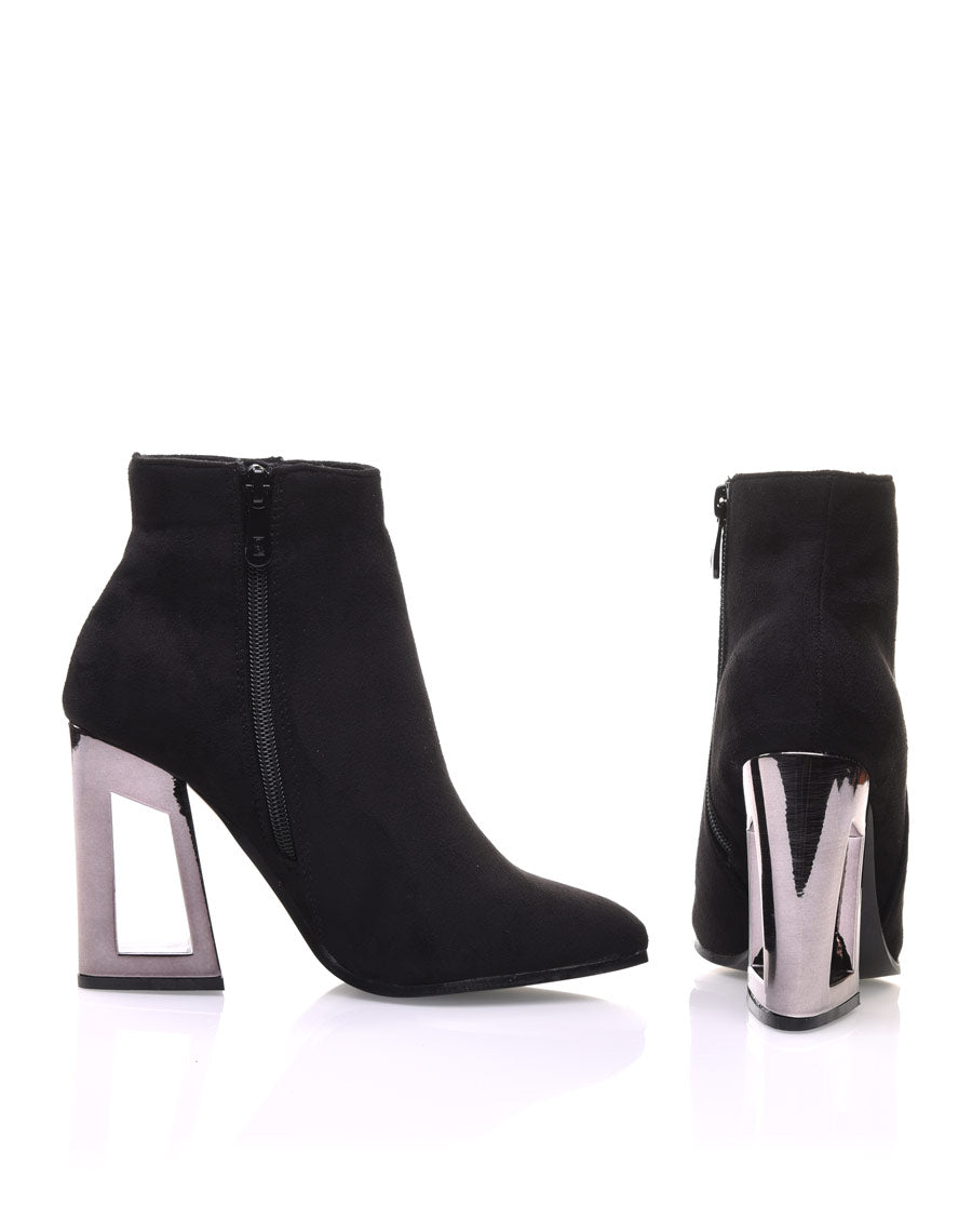 Bottines à talon graphique métallisé