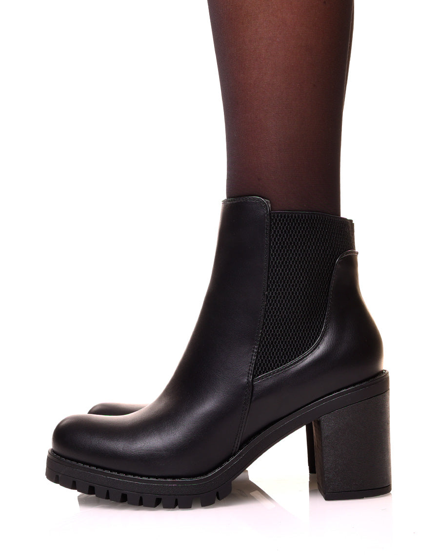 Bottines à talon épais noir