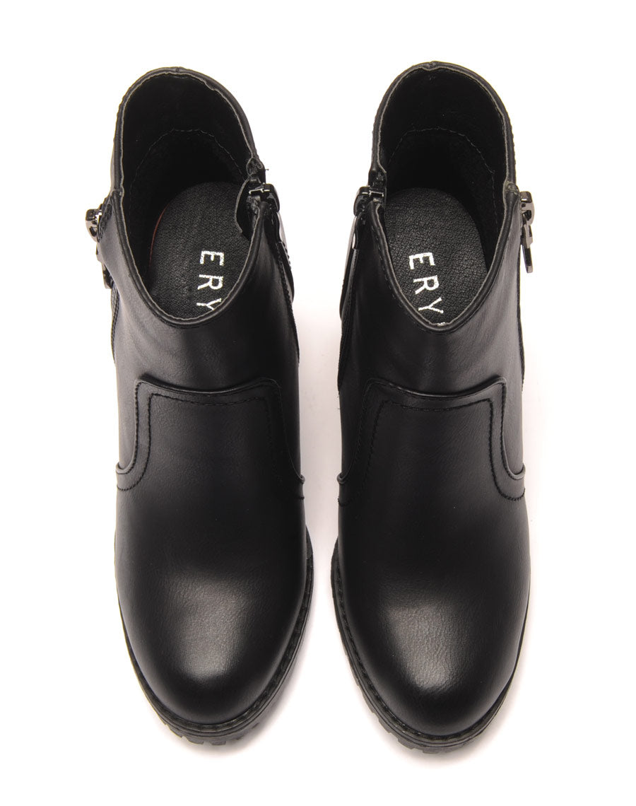Bottines à talons noires hautes