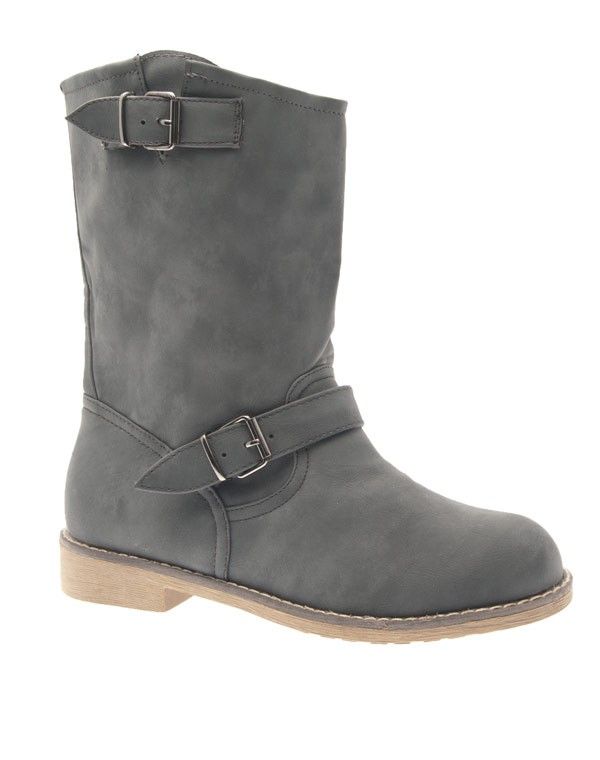 Chaussure femme Abloom: Botte plate gris