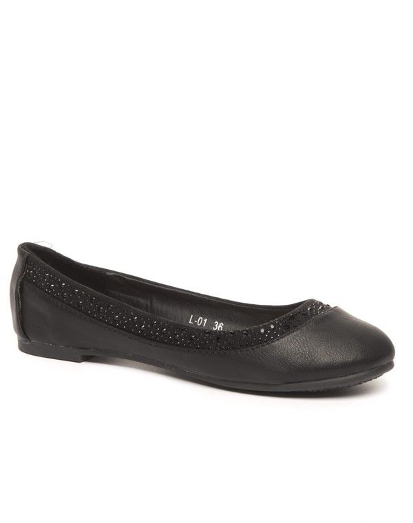Chaussure femme Alicia: Ballerine strass noire