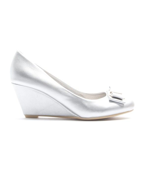 Chaussure femme Alicia Shoes: Escarpin compensé - argent