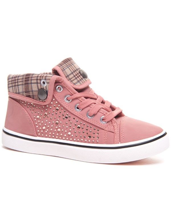 Chaussure femme: Basket rose montante