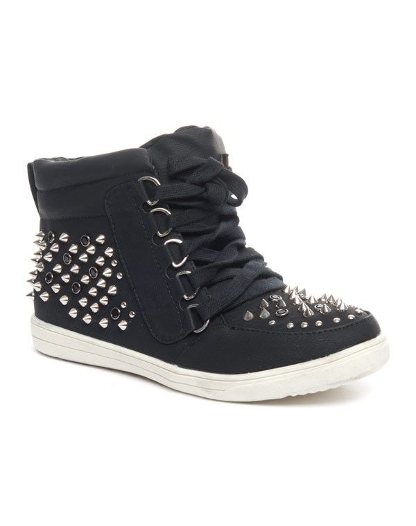 Chaussure femme Cocoperla: Basket cloutée noire