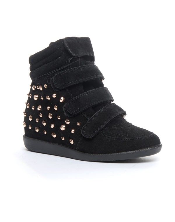 Chaussure femme Cocoperla: Basket compensée montante noire