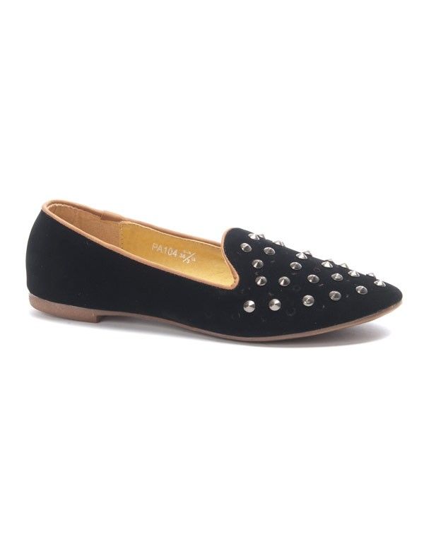 Chaussure femme Jolyvia: Ballerine clouté noire