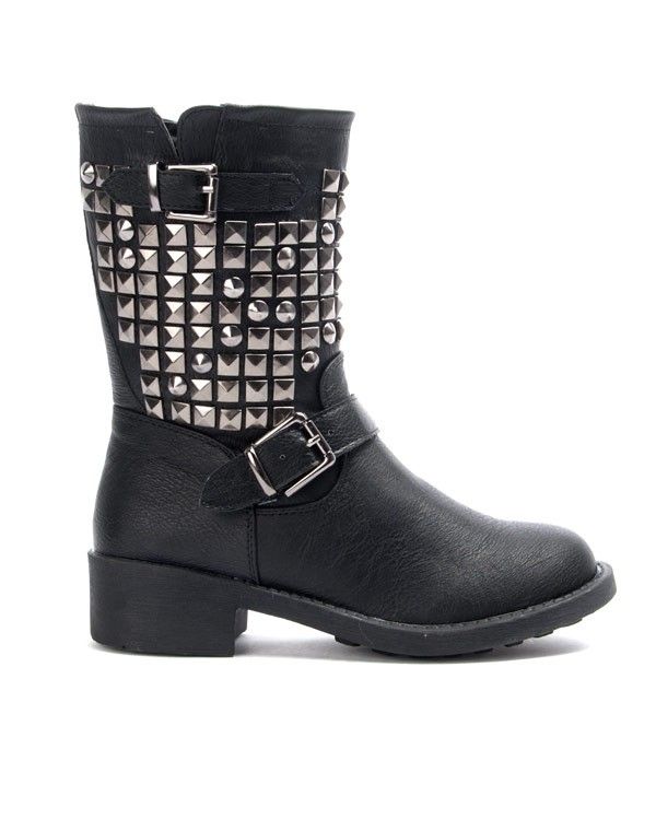 Chaussure femme Libra Pop: Botte clouté - noir