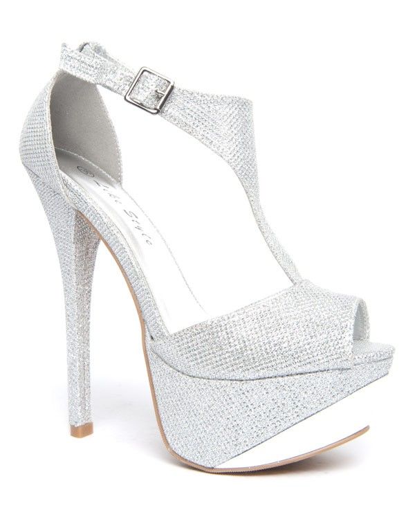 Chaussure femme Like Style: Escarpin argentés reflet paillette