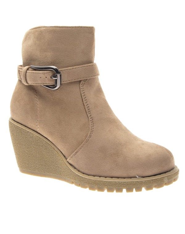Chaussure femme Style Shoes: Botte compensée beige