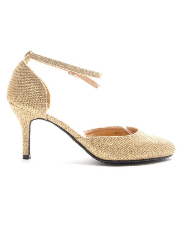 Chaussure femme Style Shoes: Escarpin pailleté - or