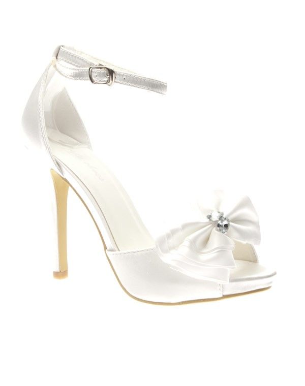 Chaussure femme Style Shoes: Escarpin satiné blanc