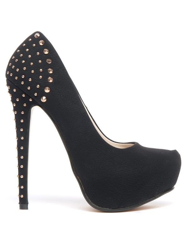 Chaussure à talon femme clouté noir Sinly