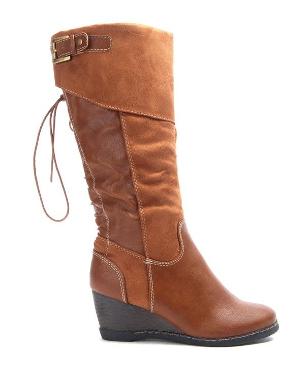 Chaussures femme Bruna Rossi: Bottes compensées - camel