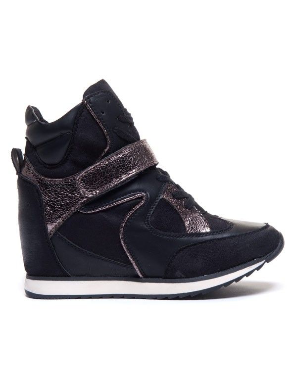 Chaussures femme Findlay: Baskets compensées noires