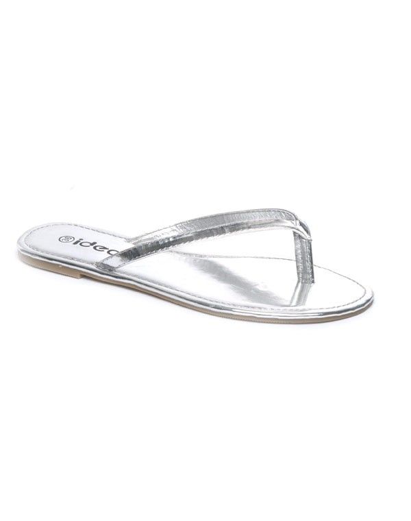 Chaussures femme Ideal: Tong argent