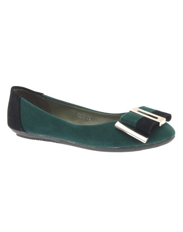 Chaussures femme Jennika: Ballerine bi couleur vert