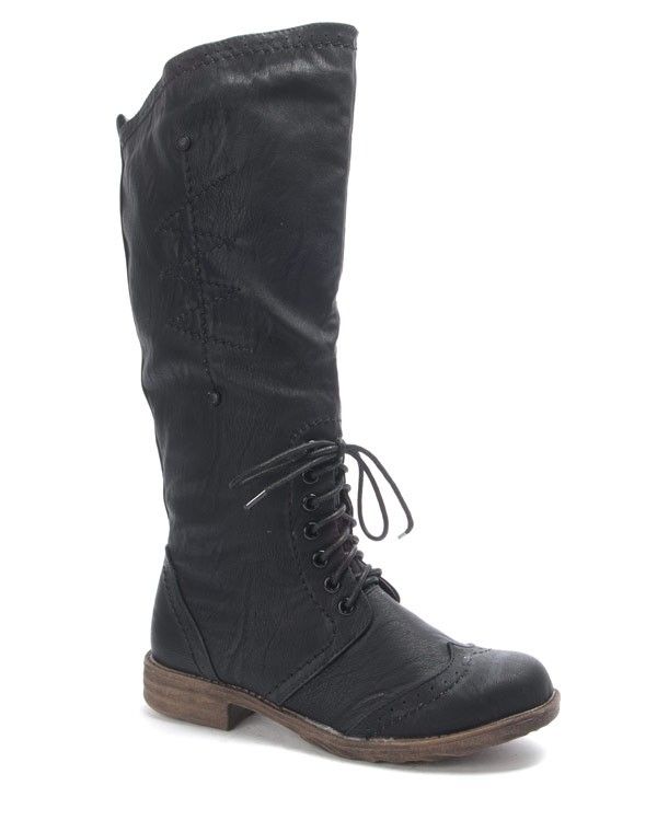 Chaussures femme Jennika: Botte à lacet noire