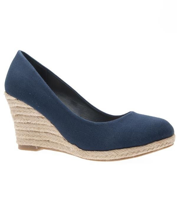Chaussures femme Just Woman: Escarpin compensé bleu