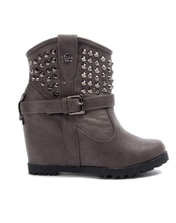 Chaussures femme Libra Pop: Bottine compensé - gris