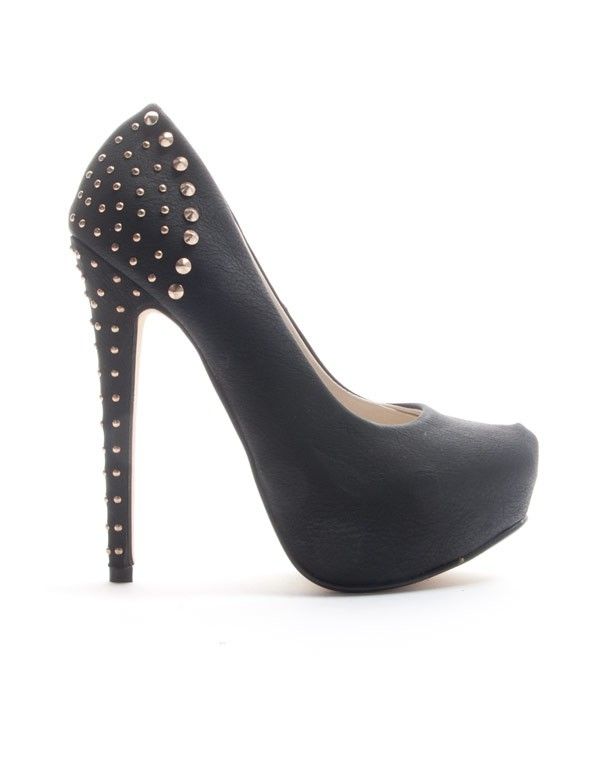 Chaussures femme Sinly: Escarpin clouté - noir