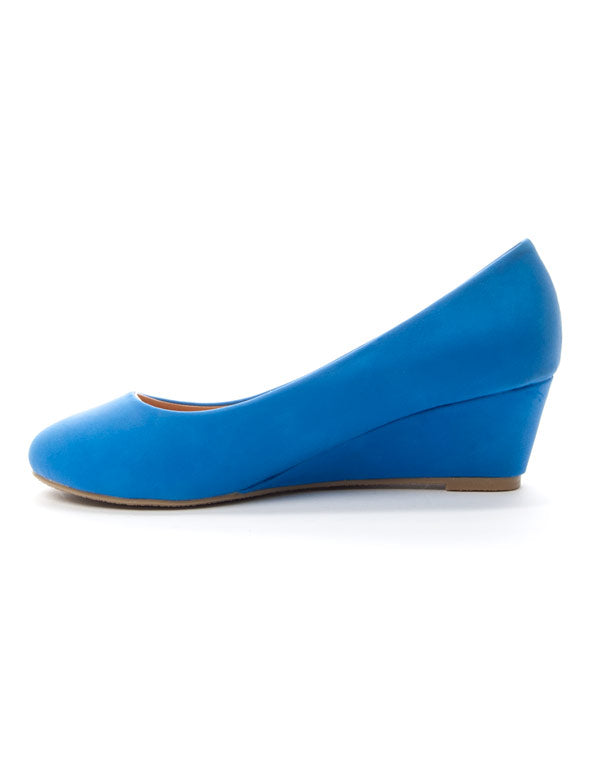 Chaussures femme Style Shoes: Escarpins compensés bleu