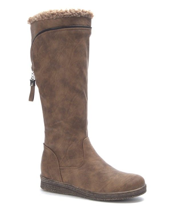 Chaussures femme Sunrise C: Botte fourrée kaki