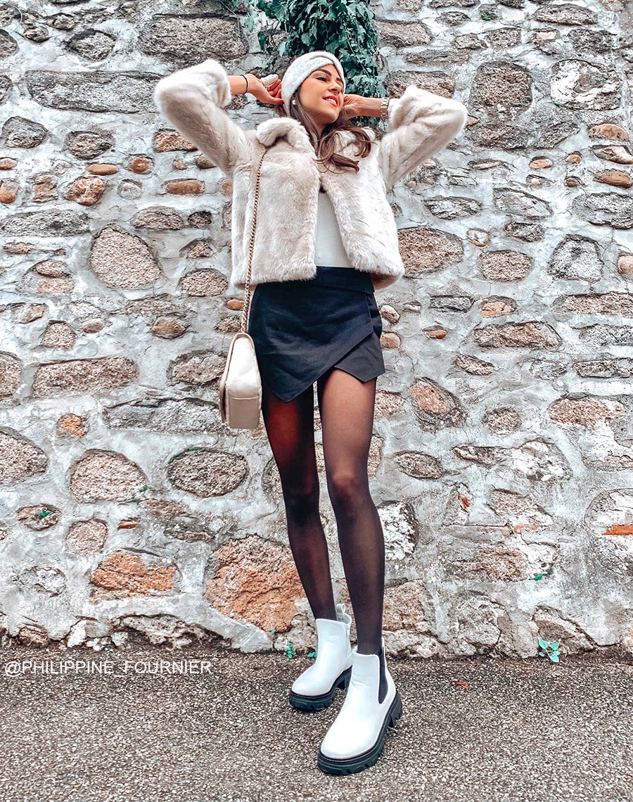 Chelsea boots blanches en similicuir