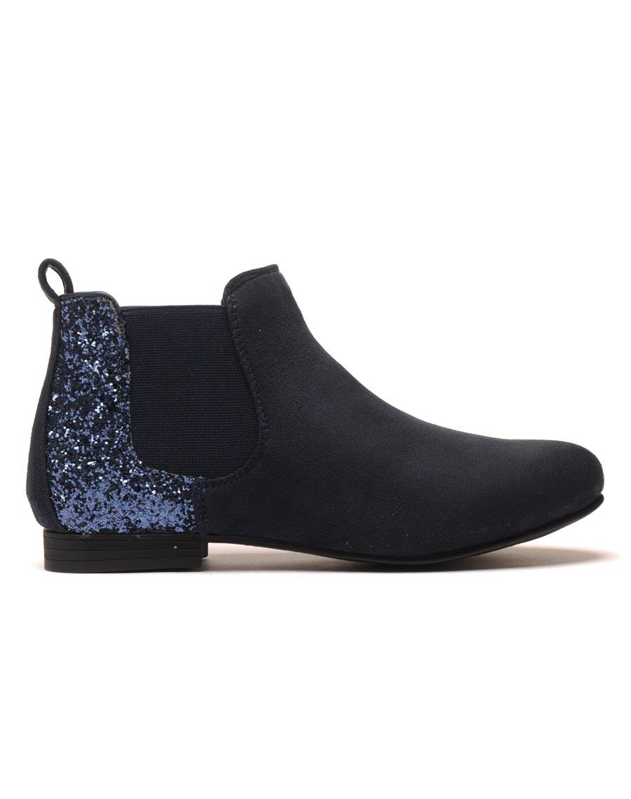 Chelsea boots bleu à paillètes