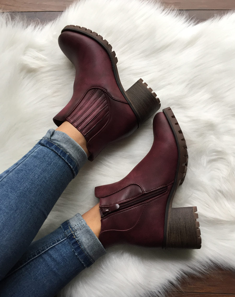 Chelsea boots bordeaux à élastiques rayés