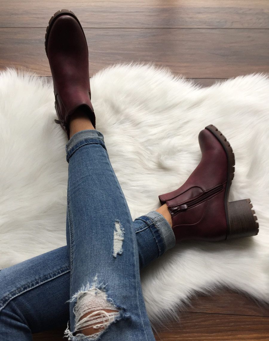 Chelsea boots bordeaux à élastiques rayés